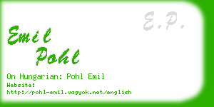 emil pohl business card